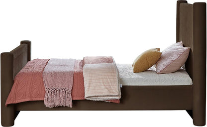 Meridian Furniture - Elias Brown Velvet Twin Bed - B1298Brown-T veiw 5