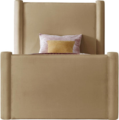 Meridian Furniture - Elias Camel Velvet Twin Bed - B1298Camel-T veiw 3