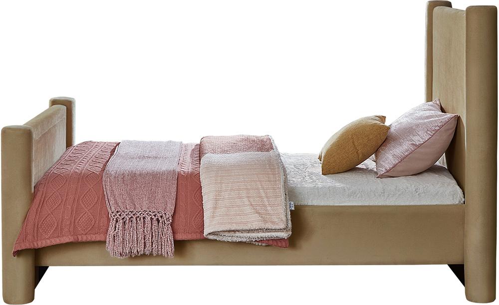 Meridian Furniture - Elias Camel Velvet Twin Bed - B1298Camel-T veiw 5
