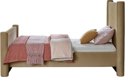 Meridian Furniture - Elias Camel Velvet Twin Bed - B1298Camel-T veiw 5
