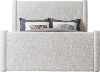 Meridian Furniture - Elias Cream Boucle Fabric Queen Bed - B1299Cream-Q veiw 3