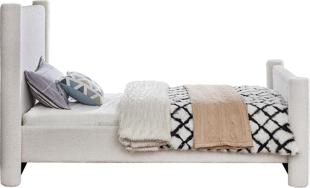 Meridian Furniture - Elias Cream Boucle Fabric Twin Bed - B1299Cream-T veiw 5