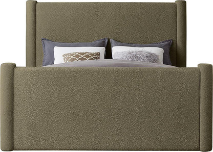 Meridian Furniture - Elias Olive Green Boucle Fabric Full Bed - B1299Olive-F veiw 3