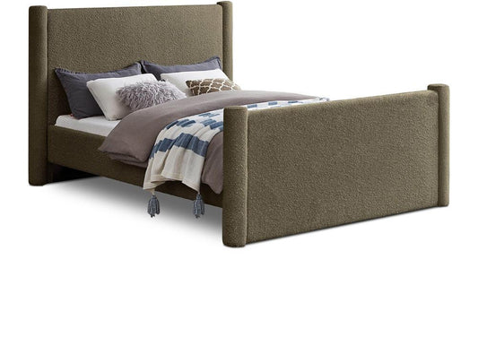 Meridian Furniture - Elias Olive Green Boucle Fabric King Bed - B1299Olive-K veiw 1