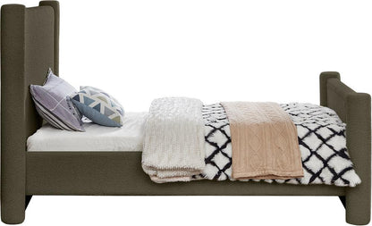Meridian Furniture - Elias Olive Green Boucle Fabric Twin Bed - B1299Olive-T veiw 5