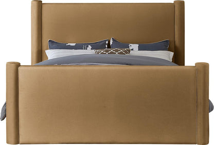 Meridian Furniture - Elias Saddle Velvet Full Bed - B1298Saddle-F veiw 3