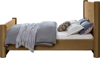 Meridian Furniture - Elias Saddle Velvet Full Bed - B1298Saddle-F veiw 5