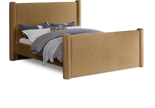 Meridian Furniture - Elias Saddle Velvet King Bed - B1298Saddle-K veiw 1