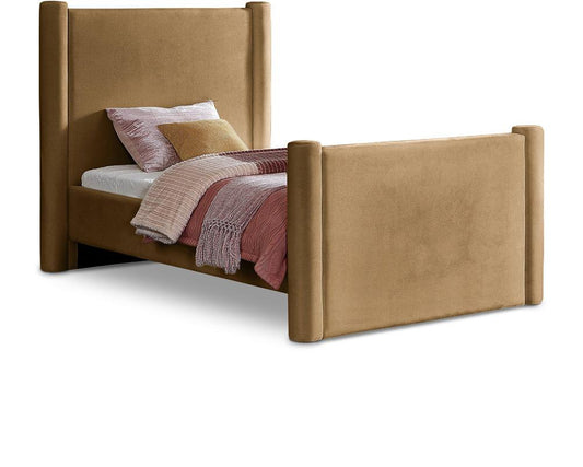 Meridian Furniture - Elias Saddle Velvet Twin Bed - B1298Saddle-T veiw 1