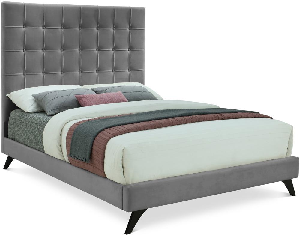Meridian Furniture - Elly Grey Velvet King Bed - EllyGrey-K veiw 1