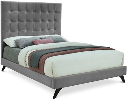 Meridian Furniture - Elly Grey Velvet King Bed - EllyGrey-K veiw 1