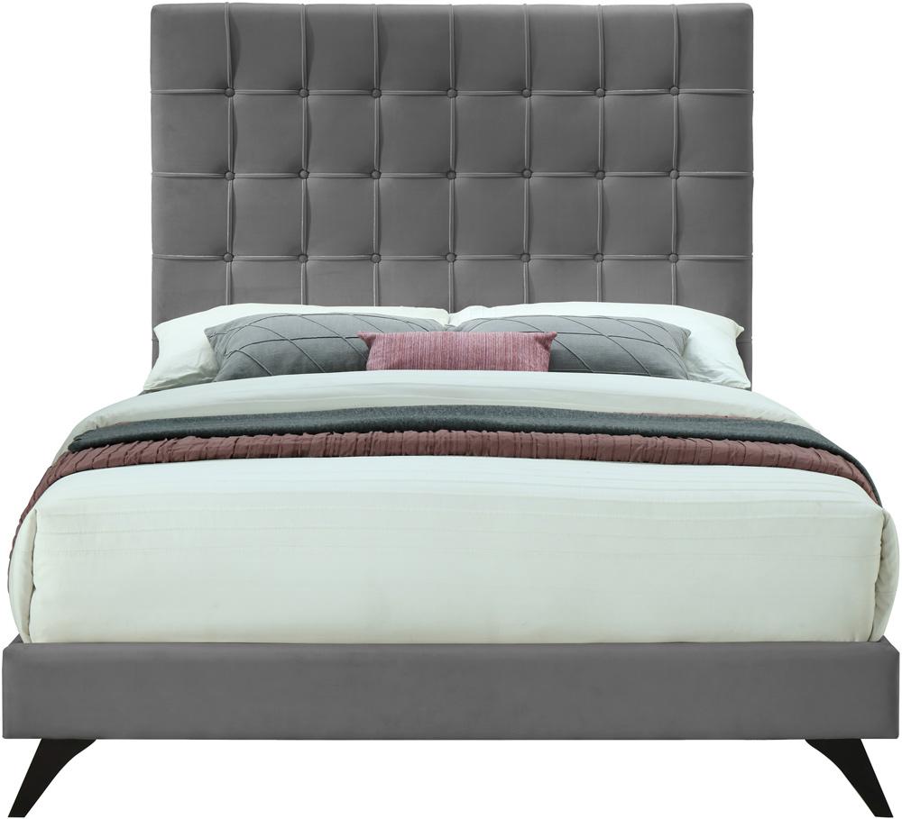 Meridian Furniture - Elly Grey Velvet King Bed - EllyGrey-K veiw 3