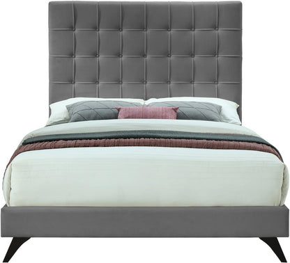 Meridian Furniture - Elly Grey Velvet King Bed - EllyGrey-K veiw 3
