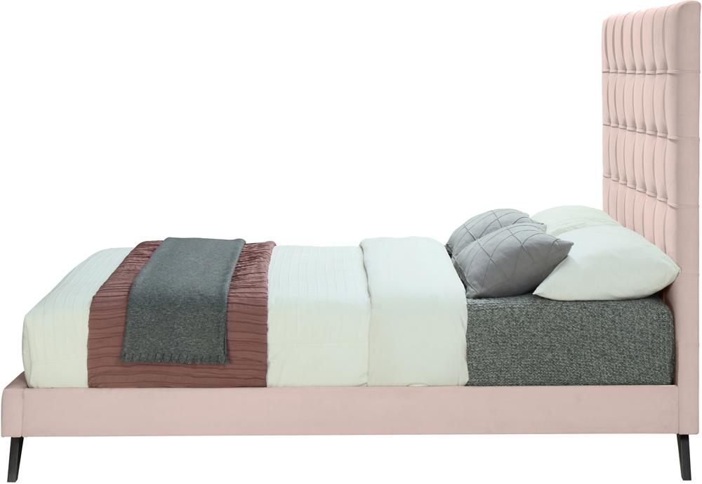 Meridian Furniture - Elly Pink Velvet Queen Bed - EllyPink-Q veiw 4