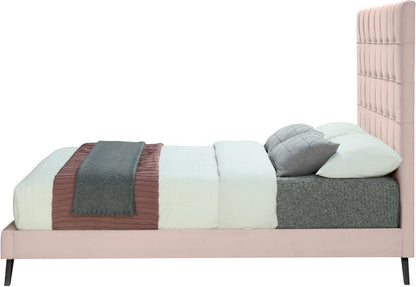 Meridian Furniture - Elly Pink Velvet Queen Bed - EllyPink-Q veiw 4