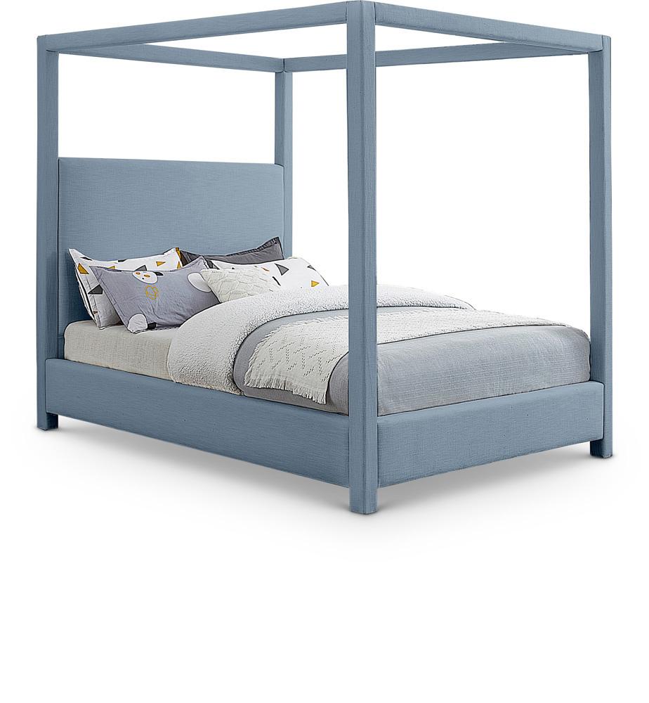Meridian Furniture - Emerson Sky Blue Queen Bed - EmersonSkyBlu-Q veiw 1