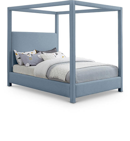 Meridian Furniture - Emerson Sky Blue Queen Bed - EmersonSkyBlu-Q veiw 1