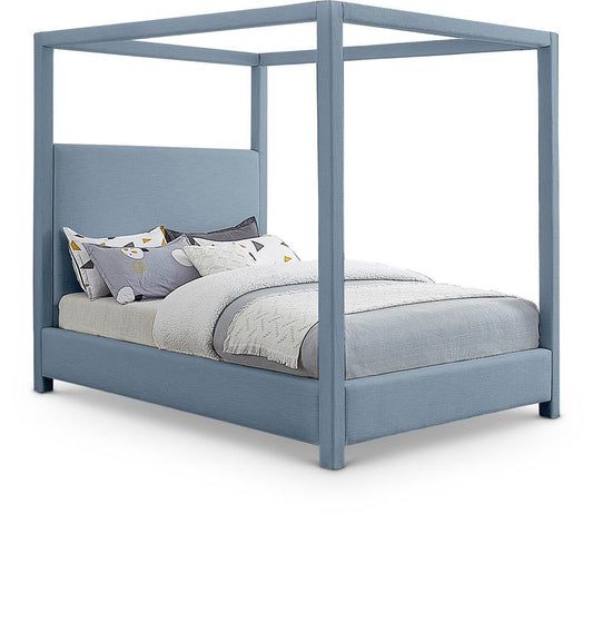 Meridian Furniture - Emerson Sky Blue Queen Bed - EmersonSkyBlu-Q veiw 1