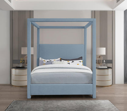 Meridian Furniture - Emerson Sky Blue Queen Bed - EmersonSkyBlu-Q veiw 4
