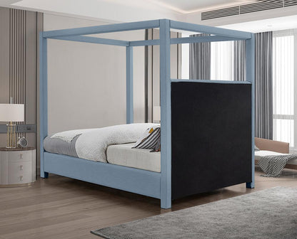 Meridian Furniture - Emerson Sky Blue Queen Bed - EmersonSkyBlu-Q veiw 6