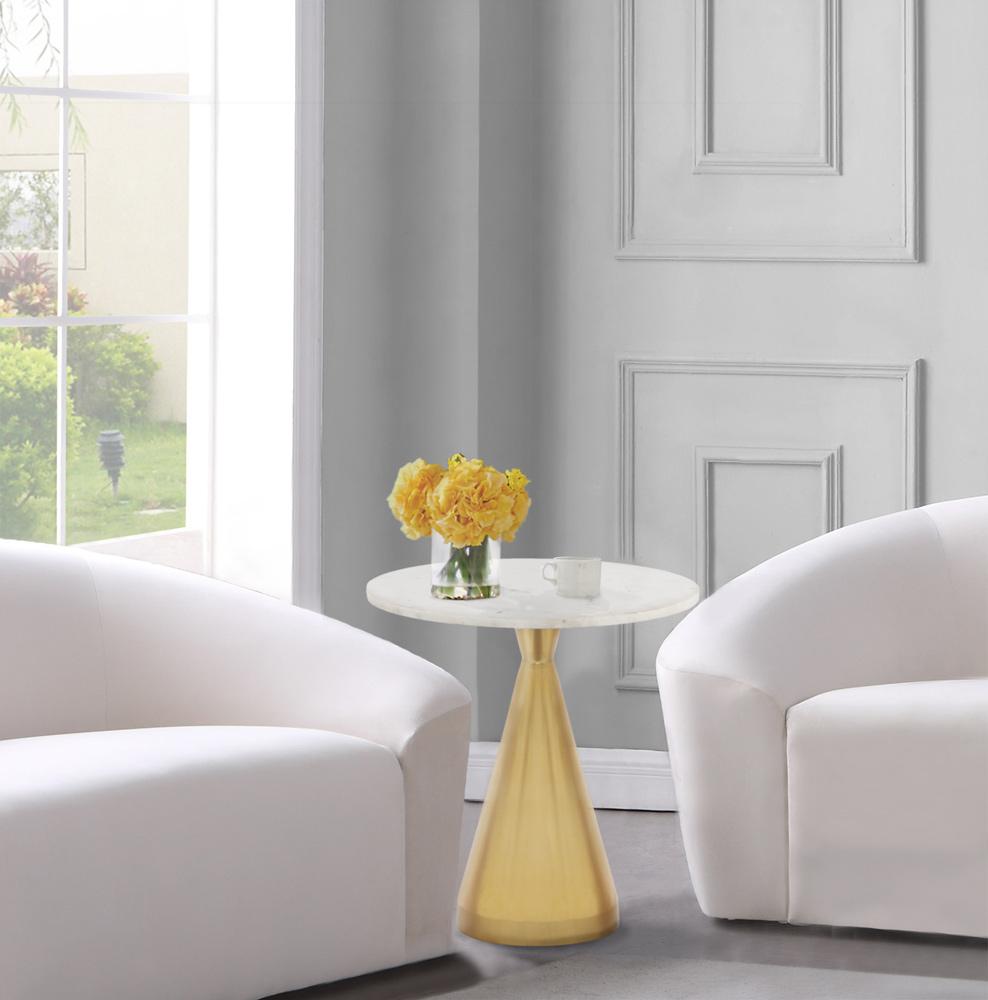 Meridian Furniture - Emery White Marble End Table - 285-ET veiw 2