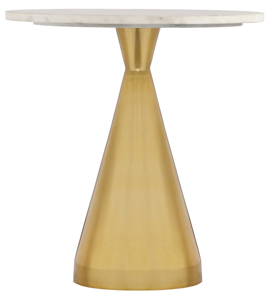 Meridian Furniture - Emery White Marble End Table - 285-ET veiw 3