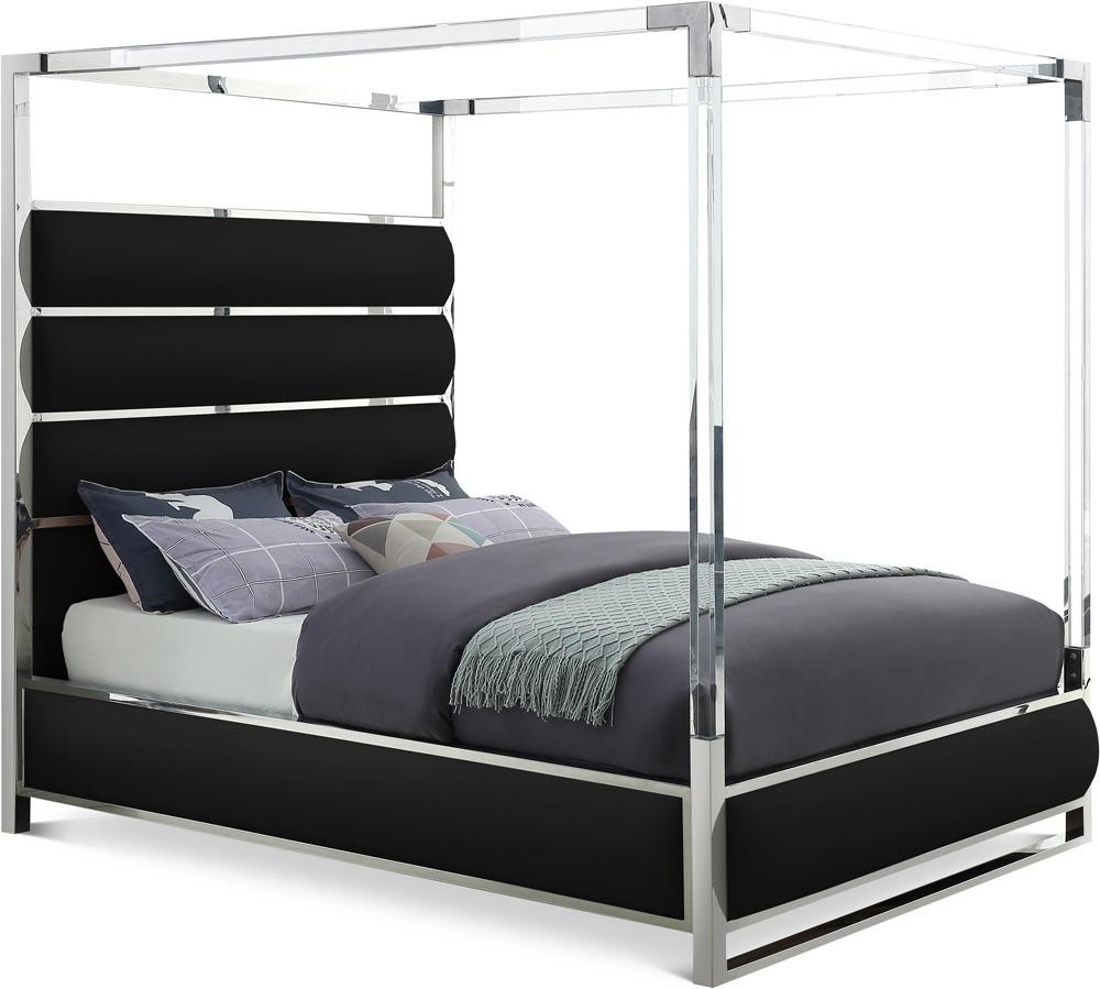 Meridian Furniture - Encore Black Vegan Leather King Bed - EncoreBlack-K veiw 1