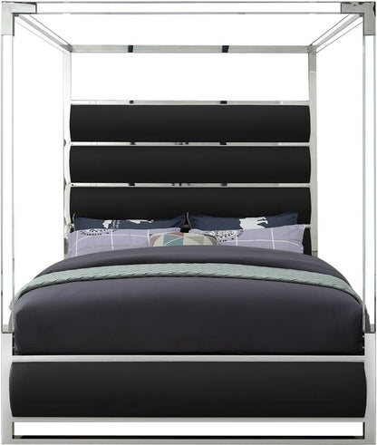 Meridian Furniture - Encore Black Vegan Leather King Bed - EncoreBlack-K veiw 3