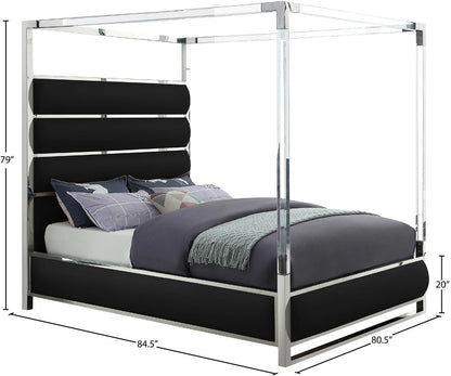 Meridian Furniture - Encore Black Vegan Leather King Bed - EncoreBlack-K veiw 5