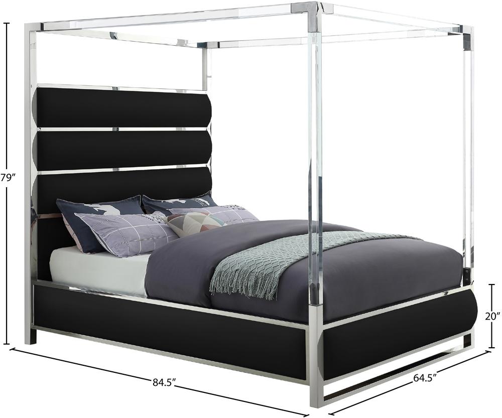 Meridian Furniture - Encore Black Vegan Leather Queen Bed - EncoreBlack-Q veiw 5