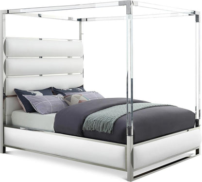 Meridian Furniture - Encore White Vegan Leather King Bed - EncoreWhite-K veiw 1