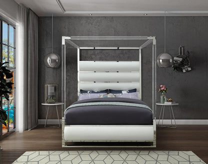 Meridian Furniture - Encore White Vegan Leather King Bed - EncoreWhite-K veiw 4