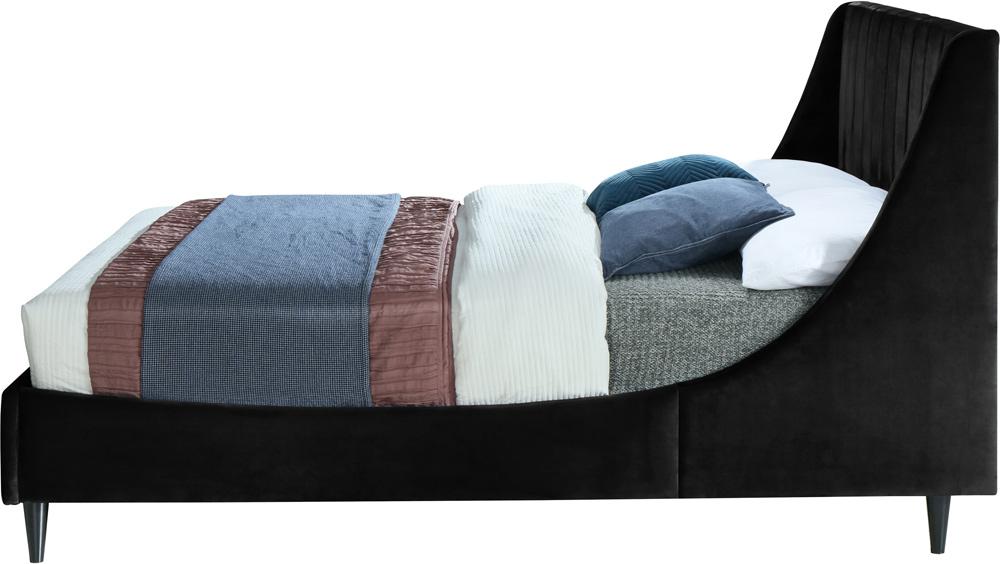 Meridian Furniture - Eva Black Velvet Full Bed - EvaBlack-F veiw 5