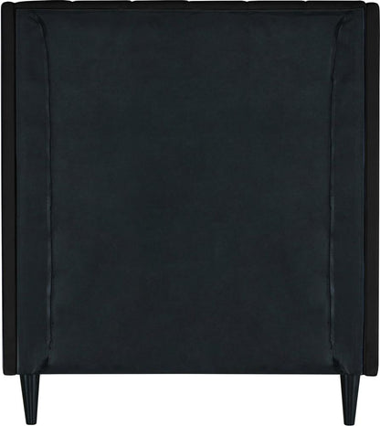 Meridian Furniture - Eva Black Velvet Twin Bed - EvaBlack-T veiw 6