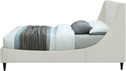 Meridian Furniture - Eva Cream Velvet Queen Bed - EvaCream-Q veiw 5