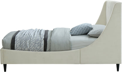 Meridian Furniture - Eva Cream Velvet Twin Bed - EvaCream-T veiw 5