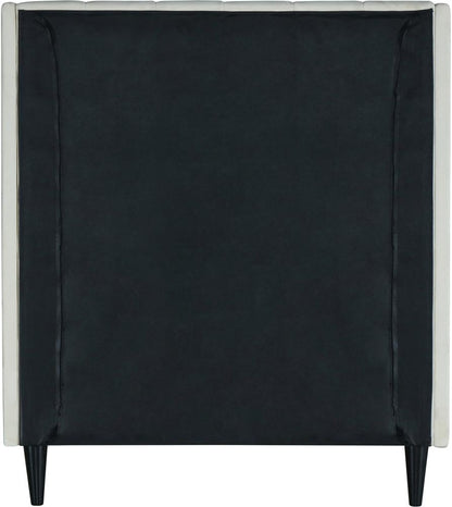 Meridian Furniture - Eva Cream Velvet Twin Bed - EvaCream-T veiw 6