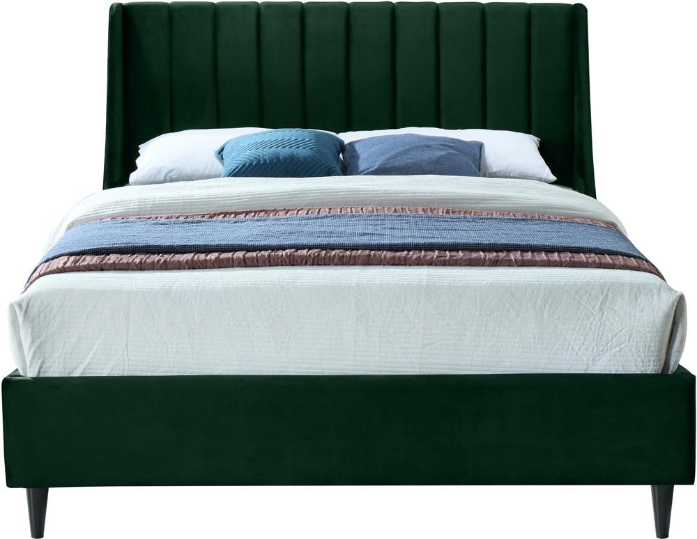Meridian Furniture - Eva Green Velvet Queen Bed - EvaGreen-Q veiw 3