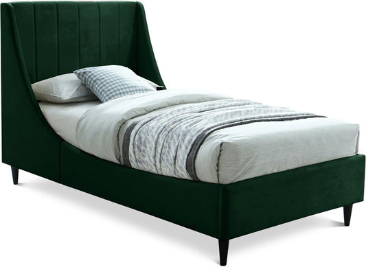 Meridian Furniture - Eva Green Velvet Twin Bed - EvaGreen-T veiw 1