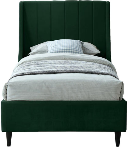 Meridian Furniture - Eva Green Velvet Twin Bed - EvaGreen-T veiw 3