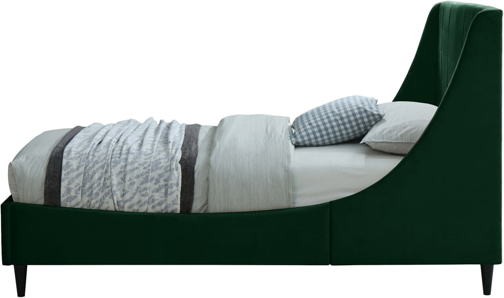 Meridian Furniture - Eva Green Velvet Twin Bed - EvaGreen-T veiw 5
