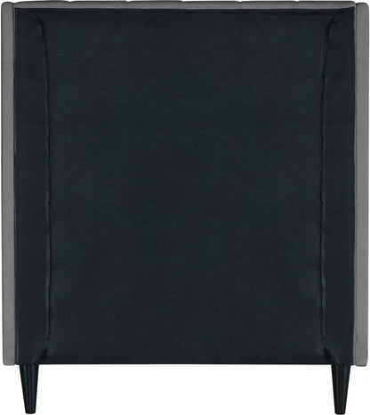 Meridian Furniture - Eva Grey Velvet Twin Bed - EvaGrey-T veiw 6