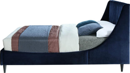 Meridian Furniture - Eva Navy Velvet Full Bed - EvaNavy-F veiw 5