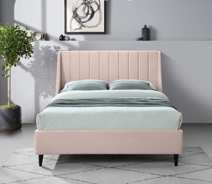 Meridian Furniture - Eva Pink Velvet Full Bed - EvaPink-F veiw 4