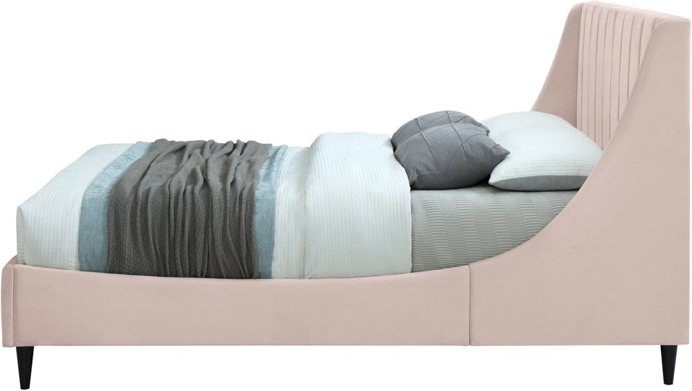 Meridian Furniture - Eva Pink Velvet King Bed - EvaPink-K veiw 5