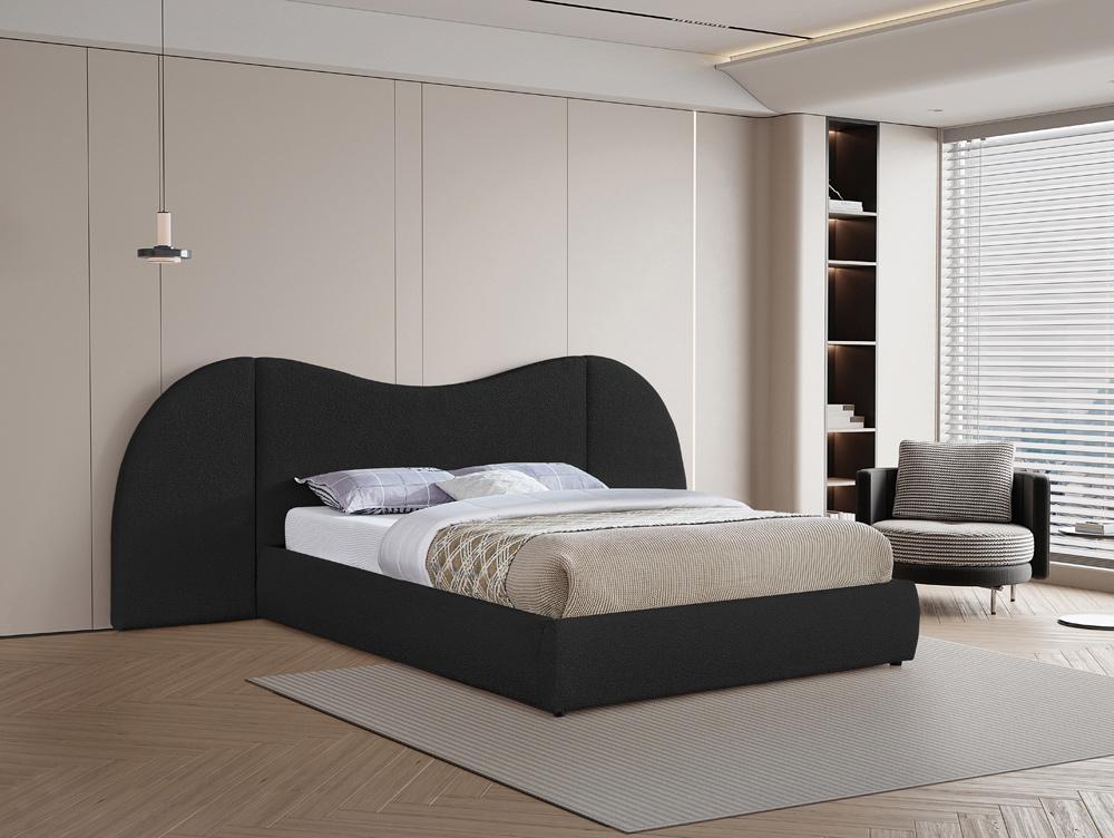 Meridian Furniture - Everest Black Boucle Fabric King Bed - B1246Black-K veiw 2