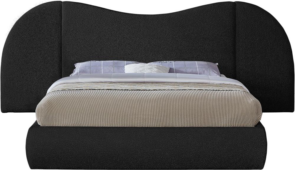 Meridian Furniture - Everest Black Boucle Fabric King Bed - B1246Black-K veiw 3
