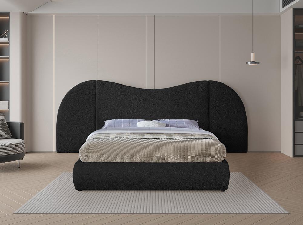 Meridian Furniture - Everest Black Boucle Fabric King Bed - B1246Black-K veiw 4