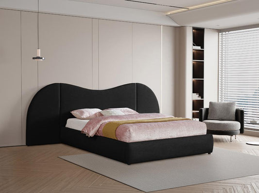 Meridian Furniture - Everest Black Linen Textured Fabric King Bed - B1247Black-K veiw 2
