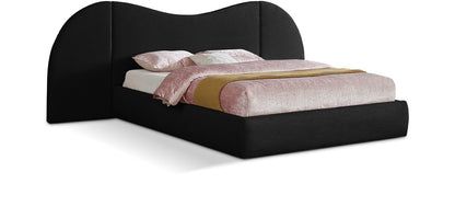 Meridian Furniture - Everest Black Linen Textured Fabric Queen Bed - B1247Black-Q veiw 1